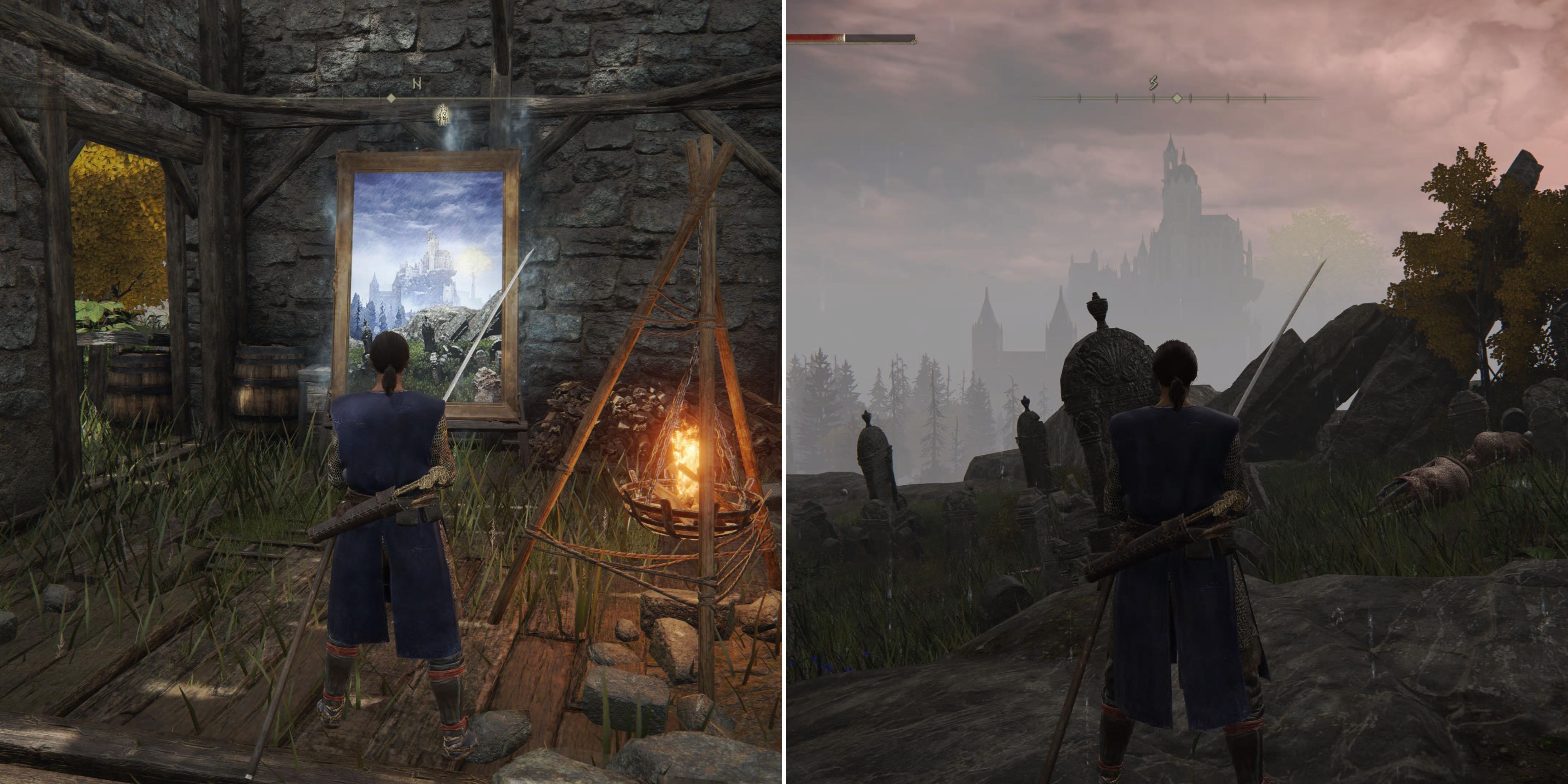 The Player Standing In Front Of The Painting & It's Location
