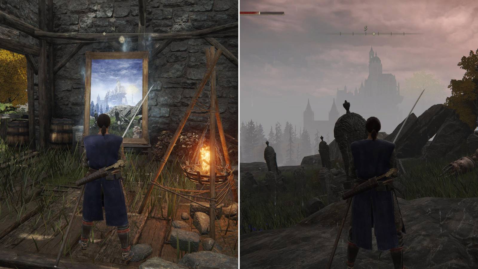 The Player Standing In Front Of The Painting & It's Location