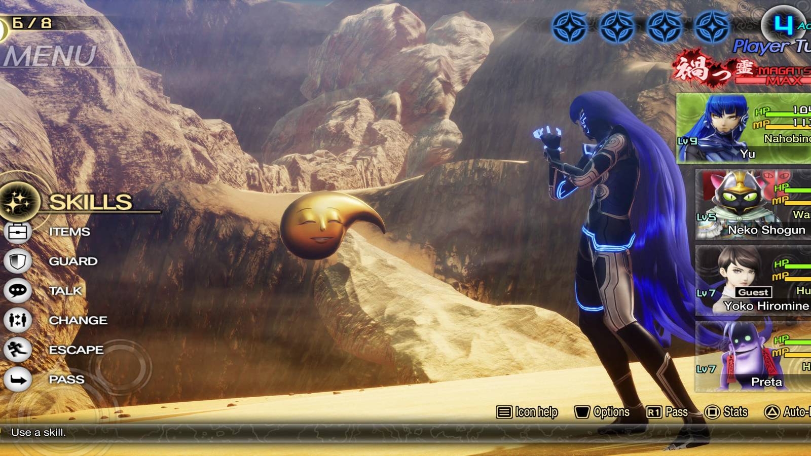 The Player Facing A Gold Mitama In Combat 