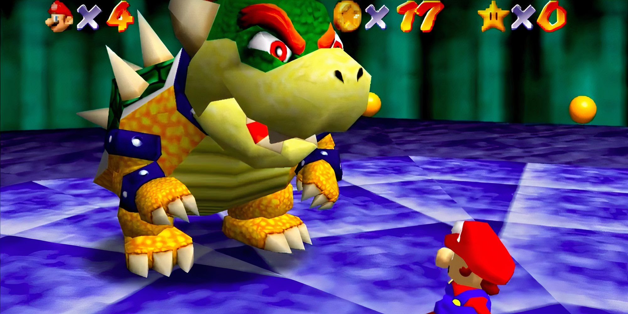 Fighting bowser in Super Mario 64
