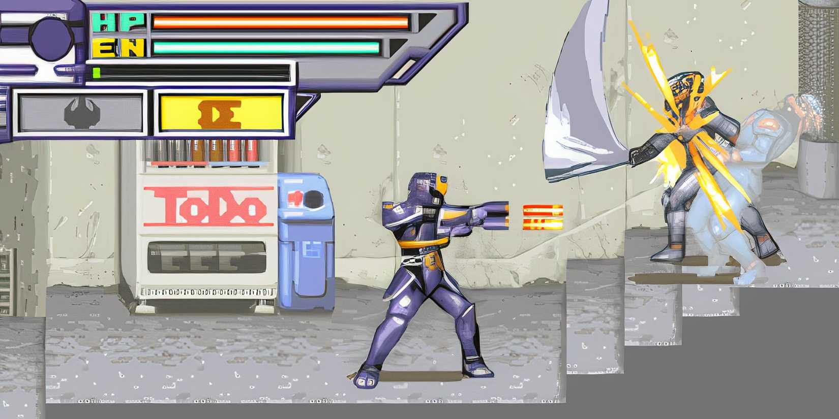 Fighting enemies in Genseishin Justirisers