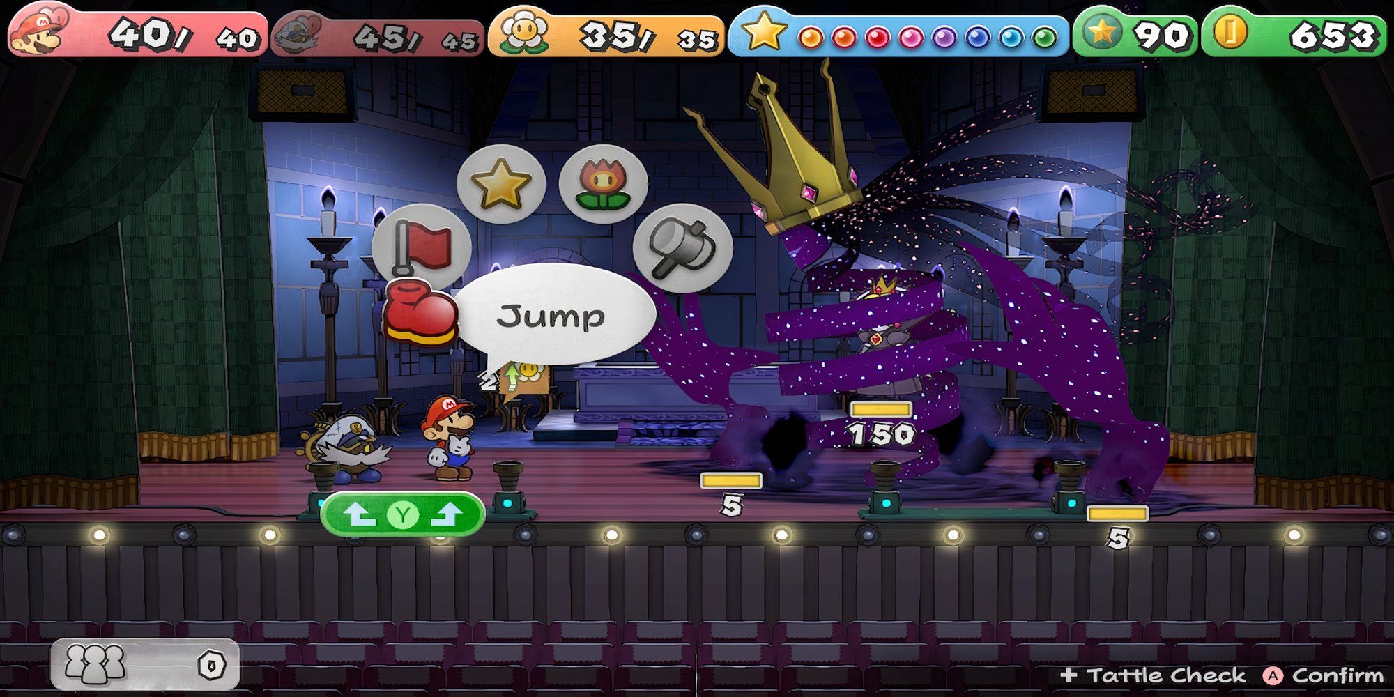 Fighting Shadow Queen in Paper Mario The Thousand-Year Door