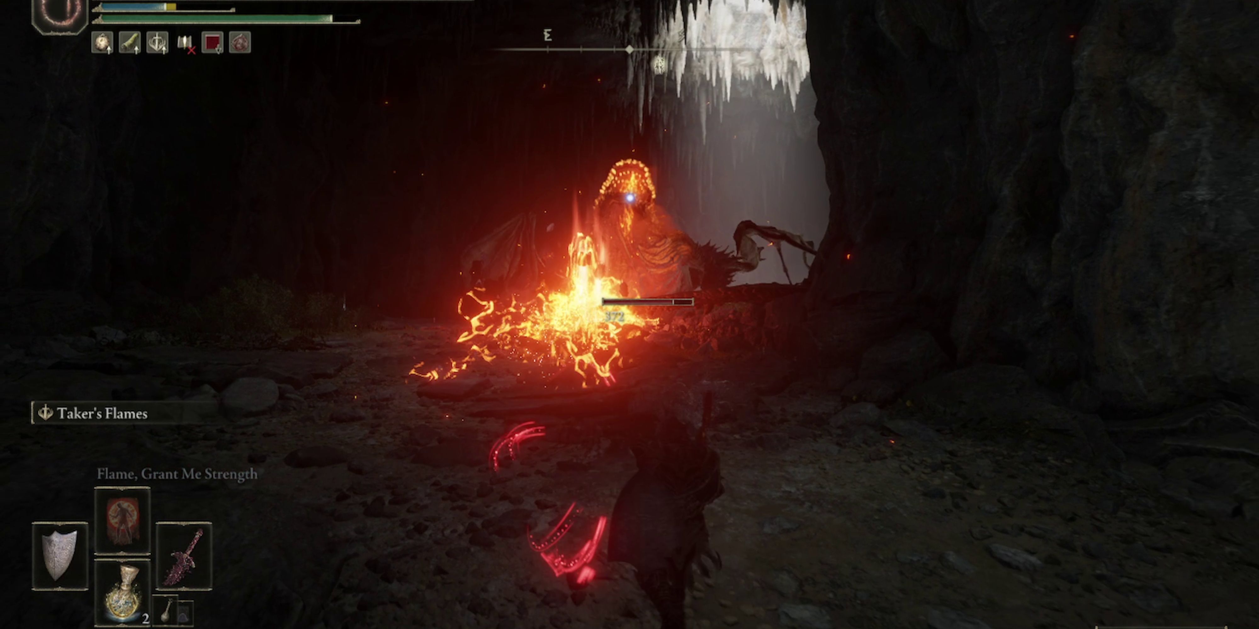 fighting the magma wyrm in dragon's pit in elden ring shadow of the erdtree