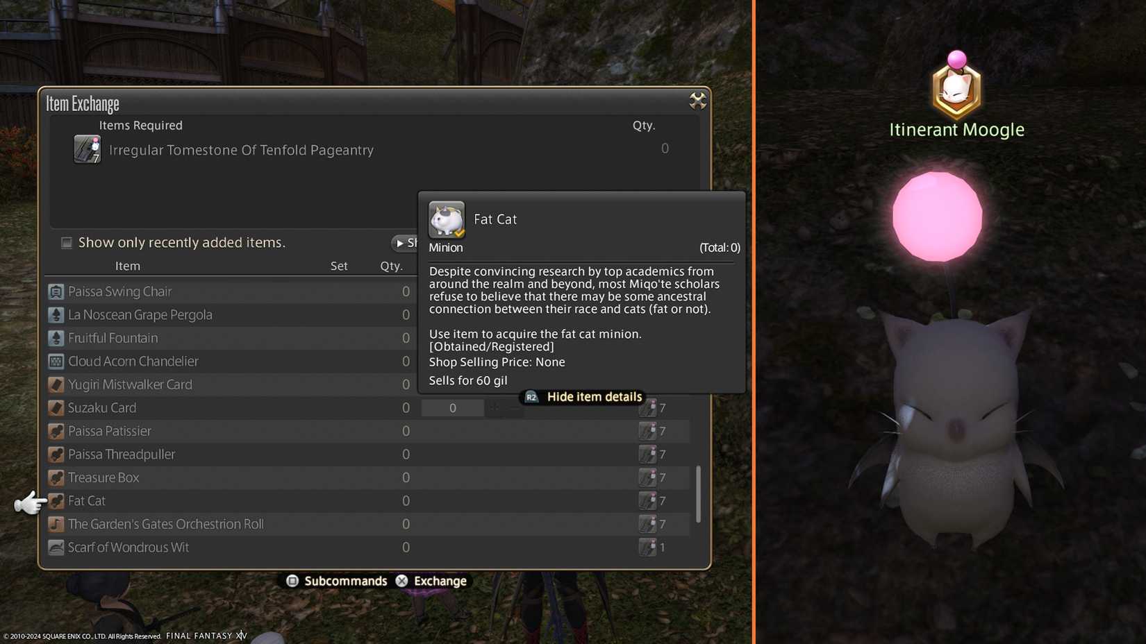 final fantasy 14 fat cat moogle treasure trove