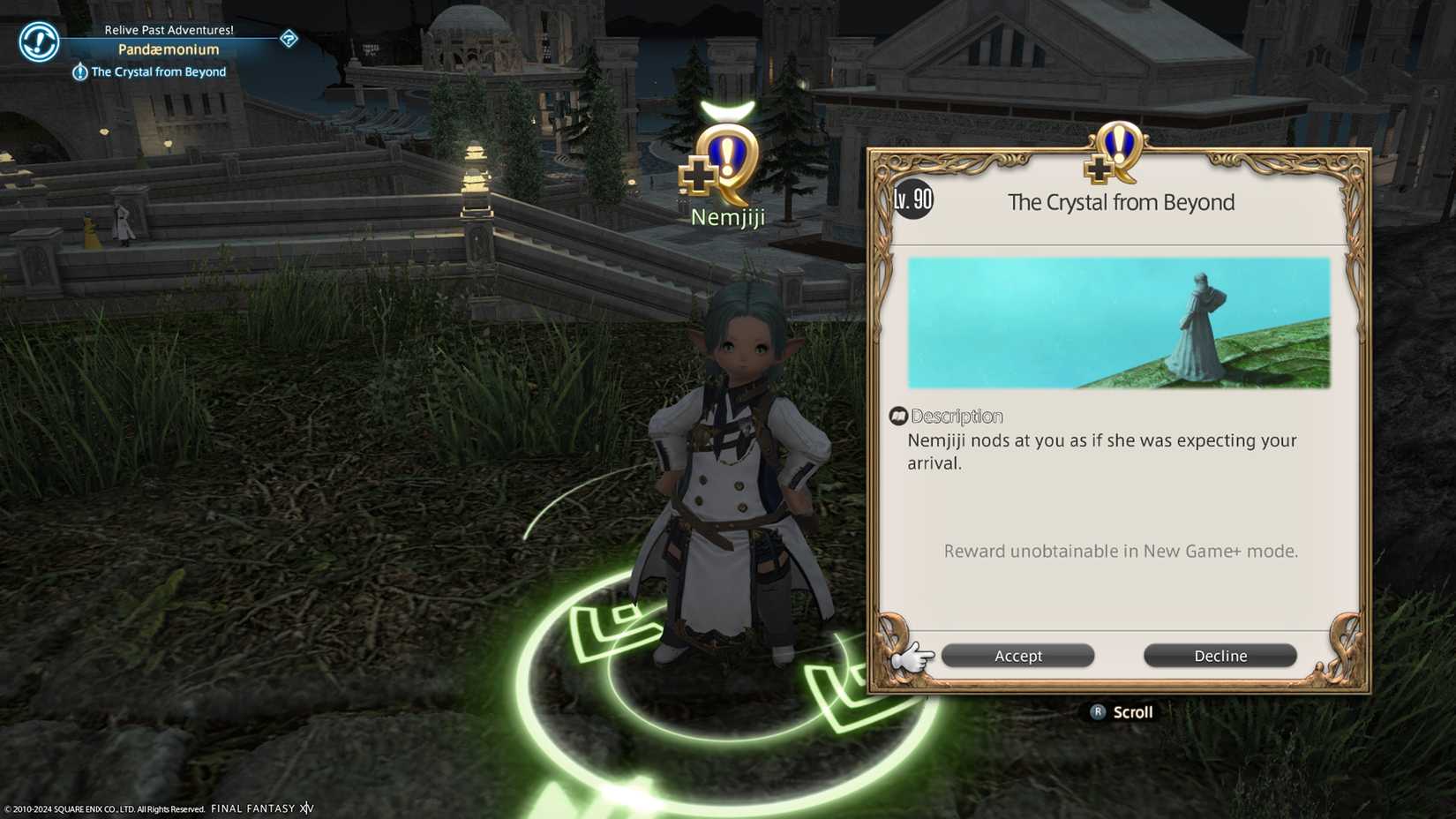 final fantasy 14 nemjiji a crystal from beyond