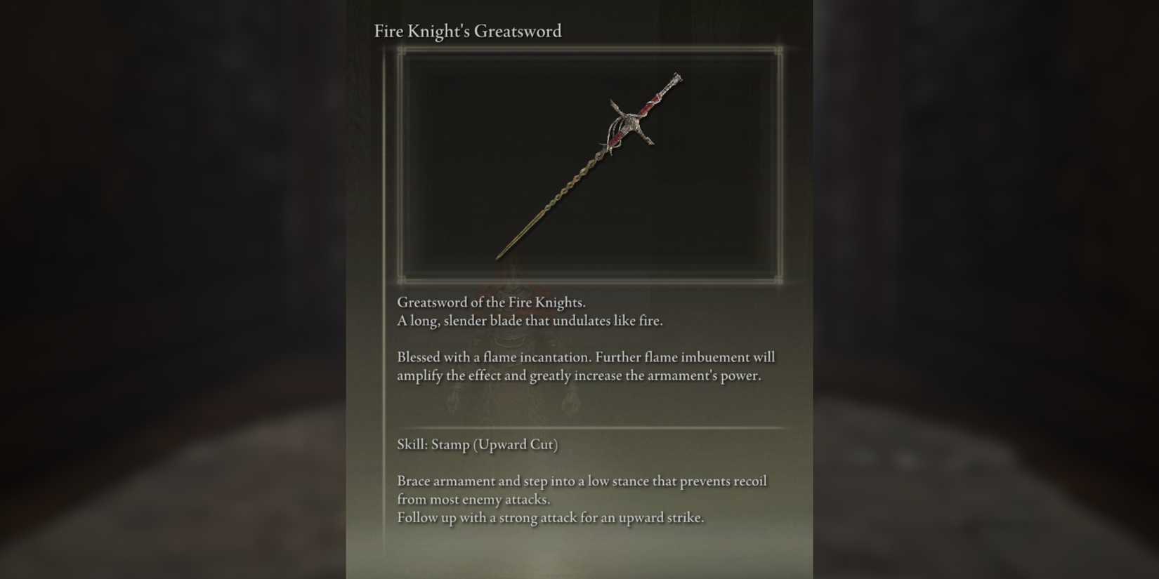 fire knight's greatsword in elden ring shadow of the erdtree
