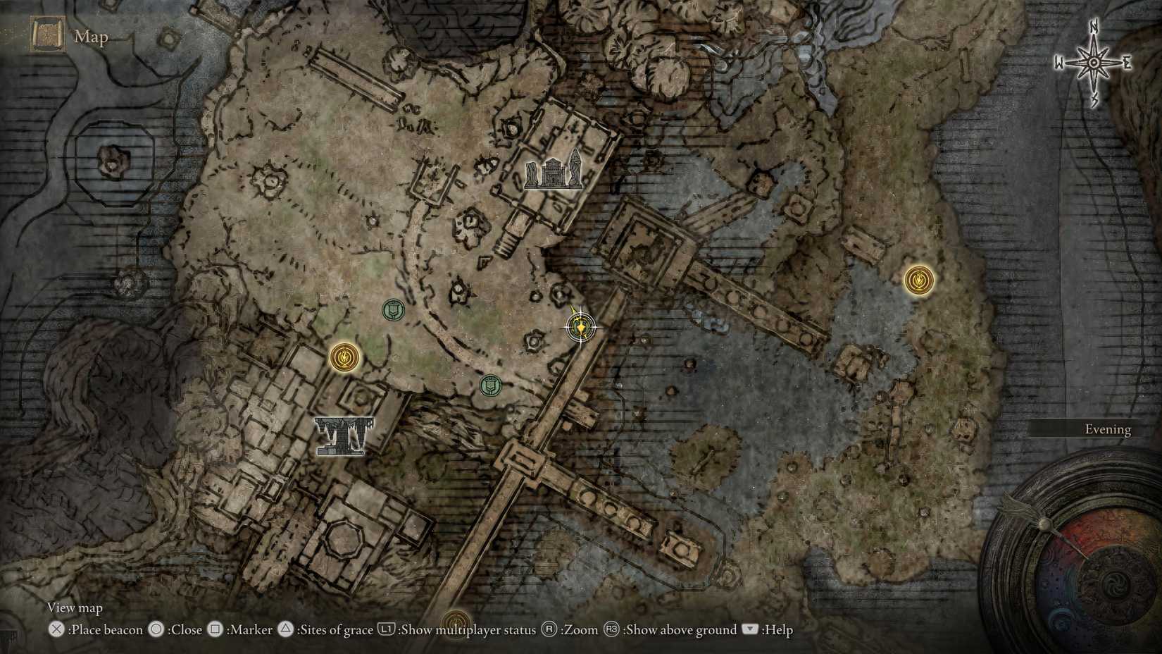 First Brazier Map in Nokron, Eternal City in Elden Ring