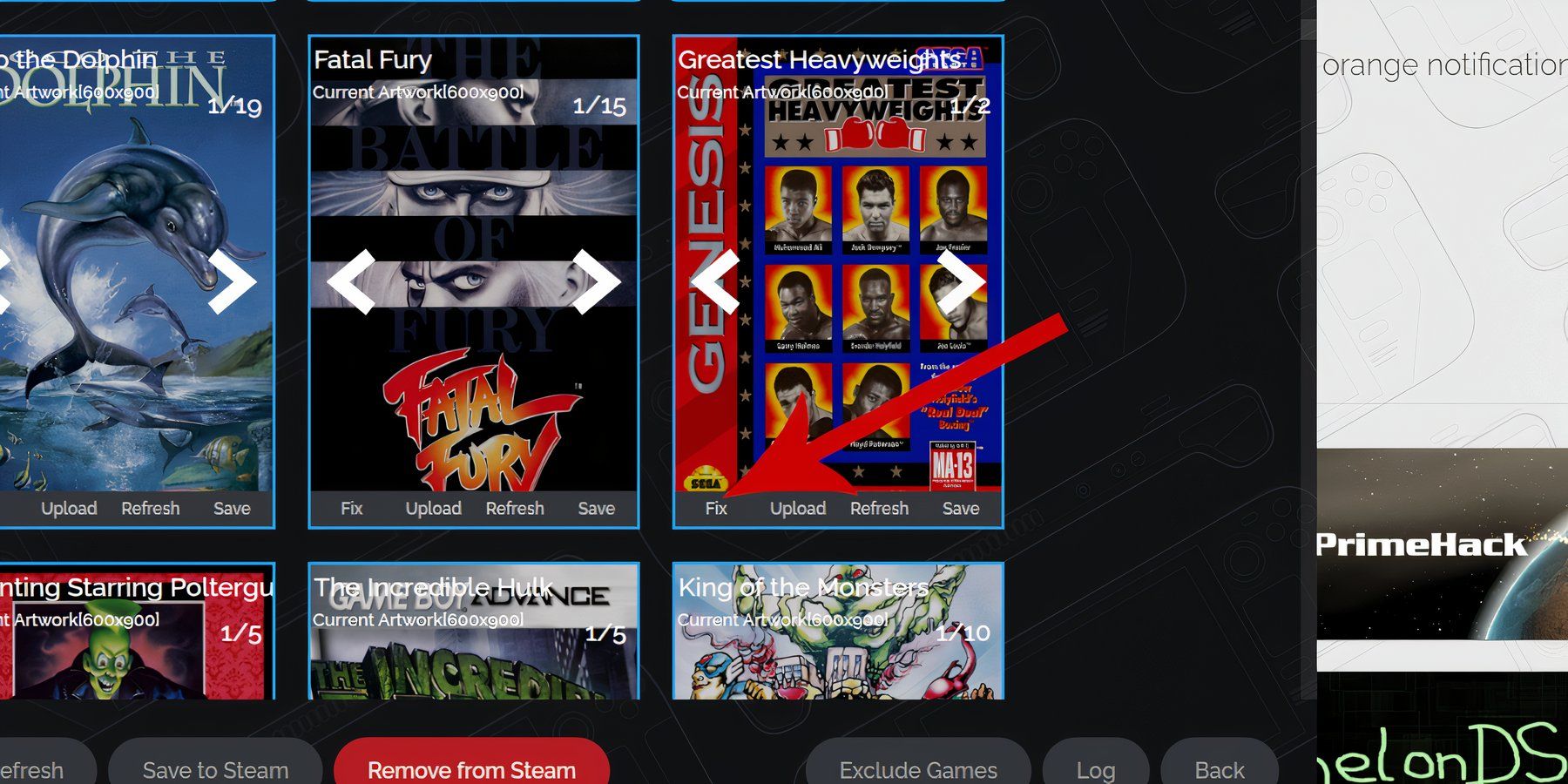 Fixing a Genesis cover image on the Steam Rom Manager