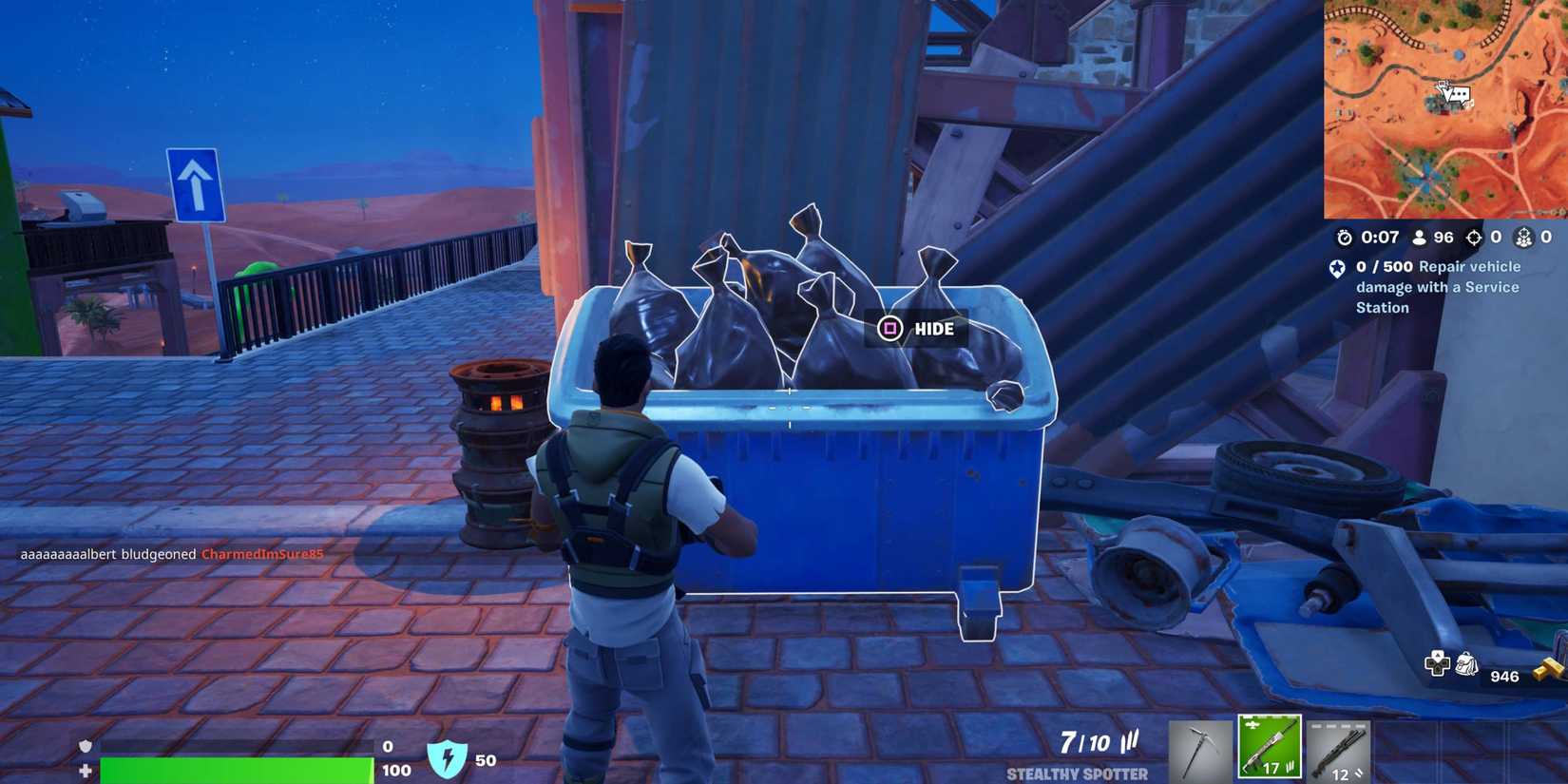 fortnite dumpster