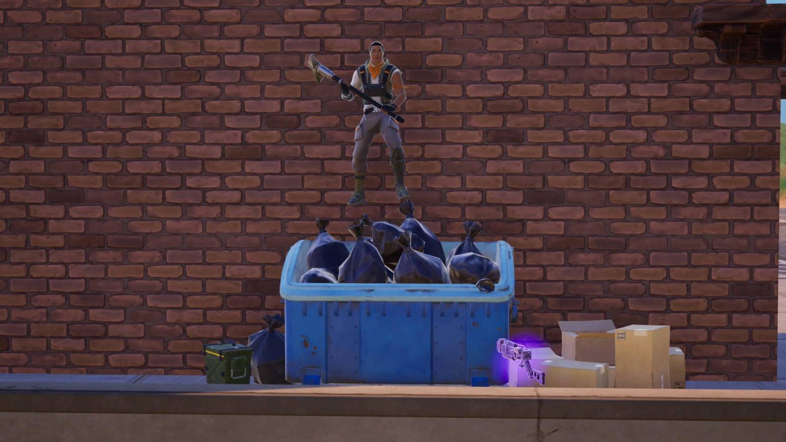 fortnite hiding spot dumpster
