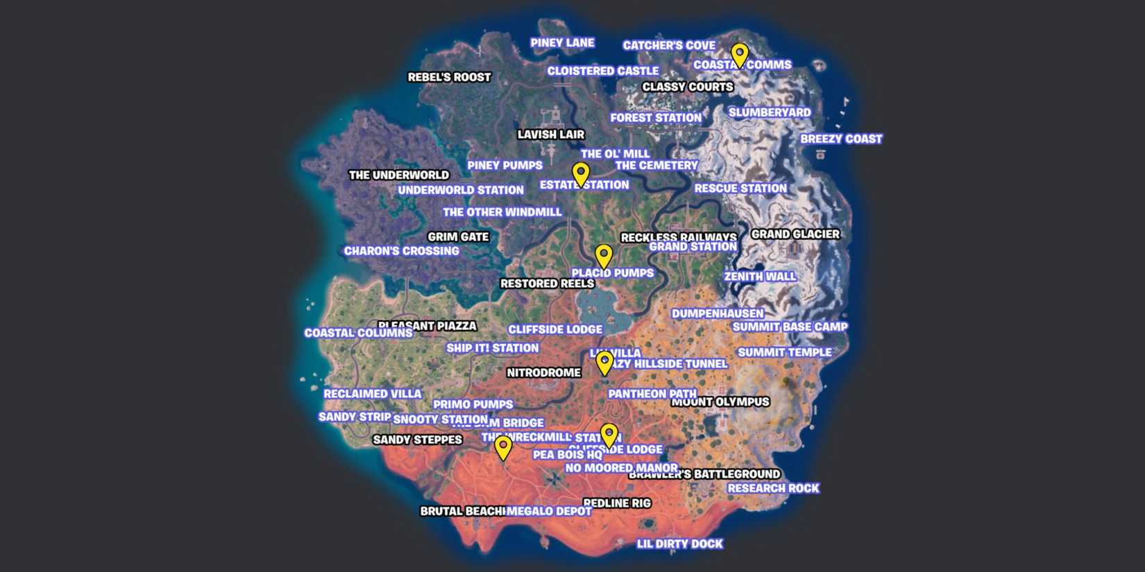 fortnite map chapter 5 season 3 with wanderer locations