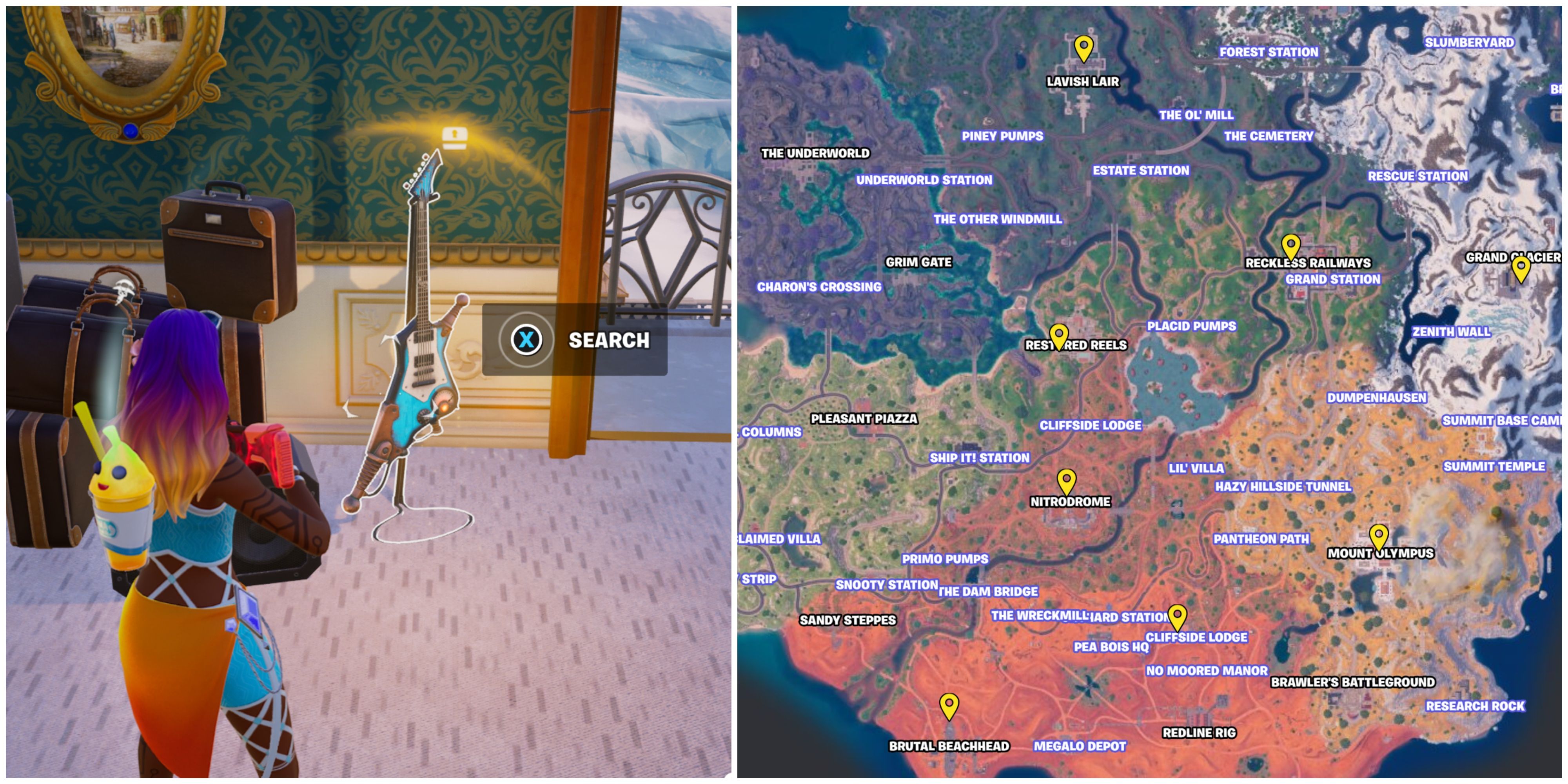 Как найти гитару Ride the Lightning в Fortnite