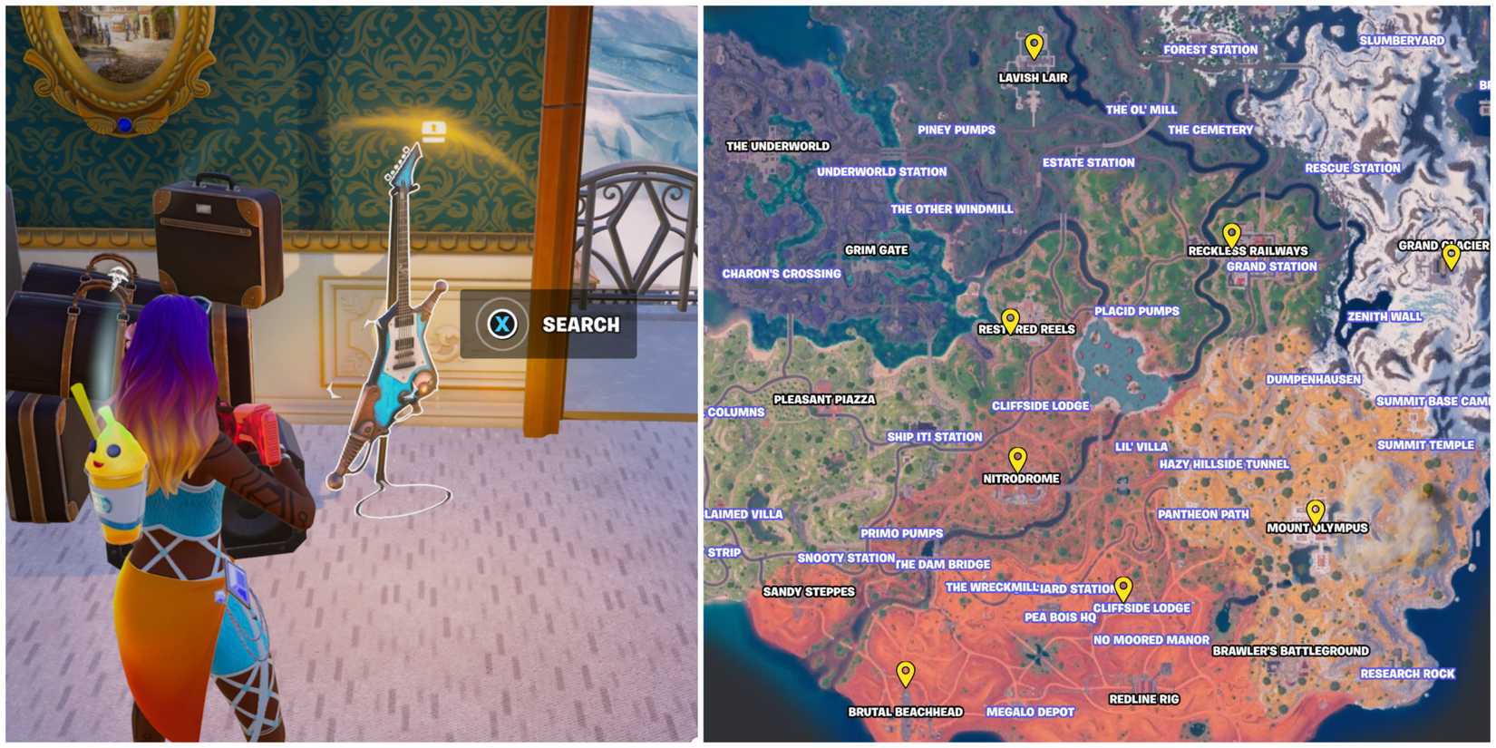 searching ride the lightning guitar all locations