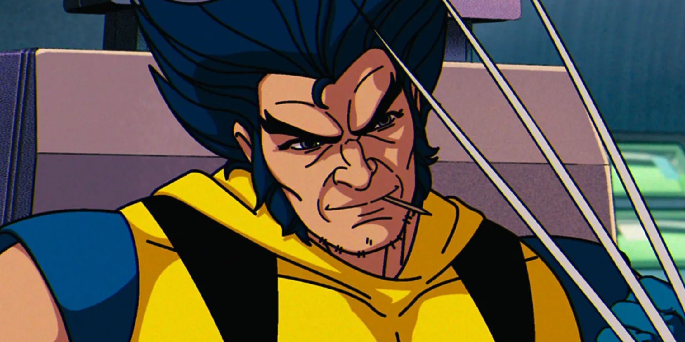 A screenshot of Woverine with his claws extended in X-Men 97.