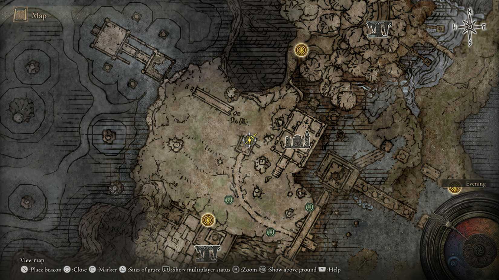 Fourth Brazier Map in Nokron, Eternal City in Elden Ring