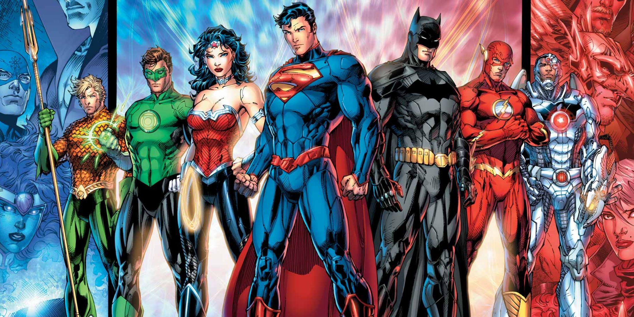 The members of the Justice League, including Superman, Batman, and Wonder Woman