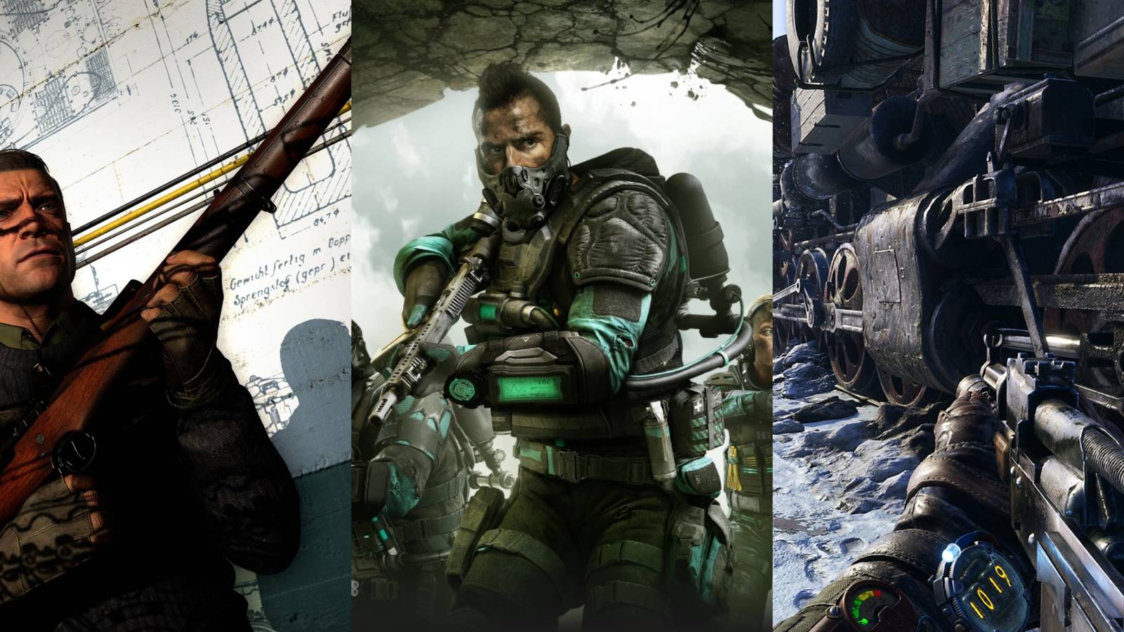 A split image of games with best in-depth gun customization options