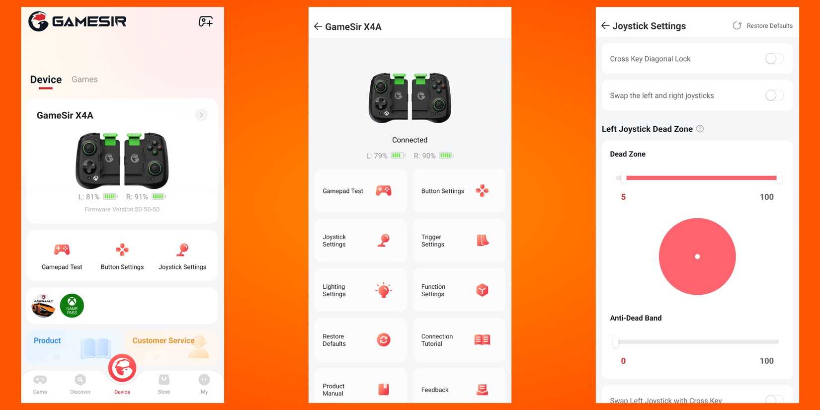 GameSir X4 Aileron Controller Wireless Per Android - Stick Hall Effect, Bluetooth Low Latency, Include 1 Mese XGPU - Foto 8