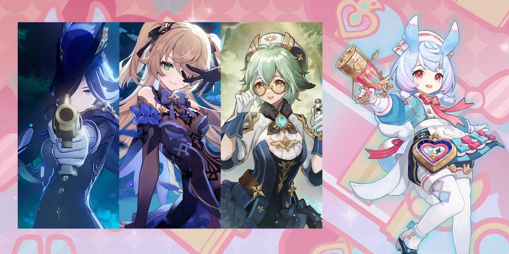 Genshin Impact Sigewinne + Clorinde + Fischl + Sucrose