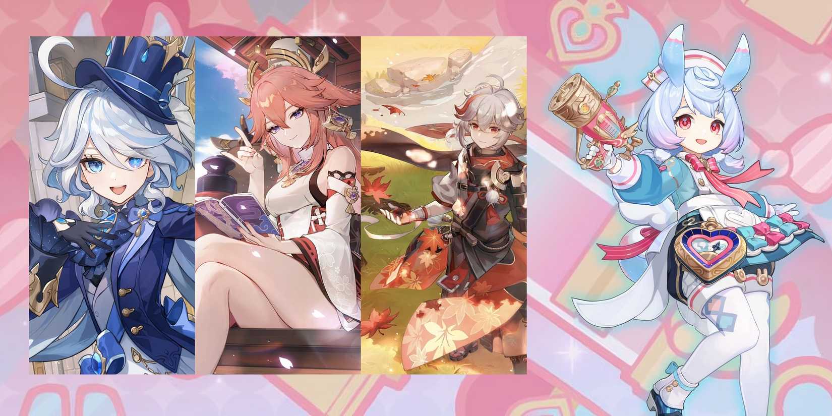 Genshin Impact Sigewinne + Furina + Yae Miko + Kazuha