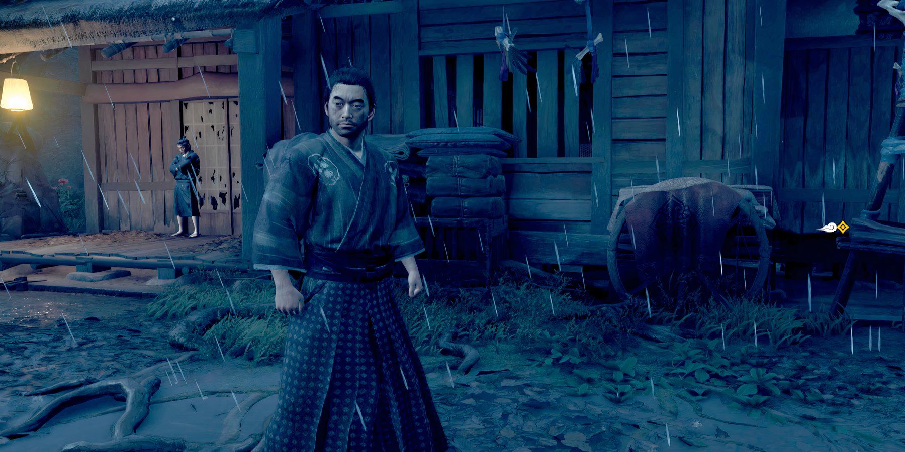 Ghost of Tsushima - Jin at the village near the Cloud Temple