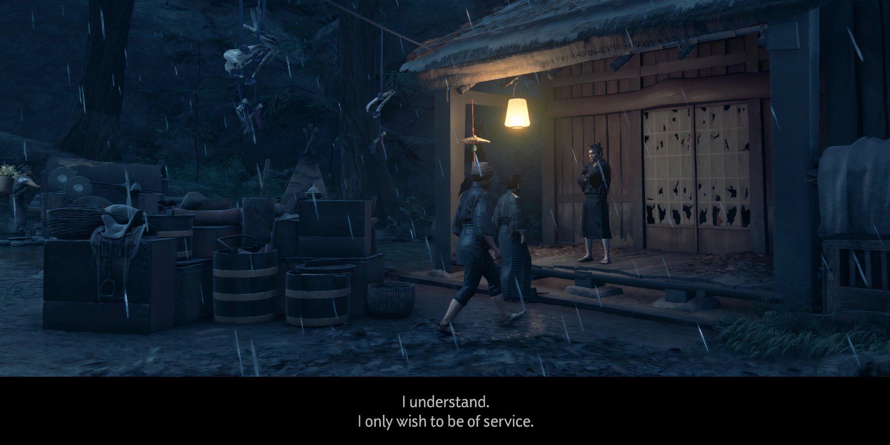 Ghost of Tsushima - Jin speaking to the guard