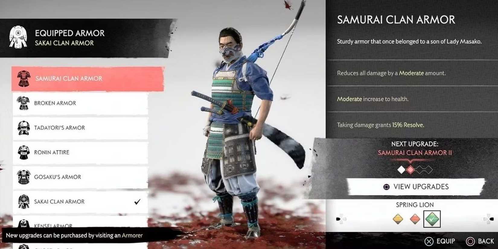 Ghost of Tsushima Samurai Clan Armor