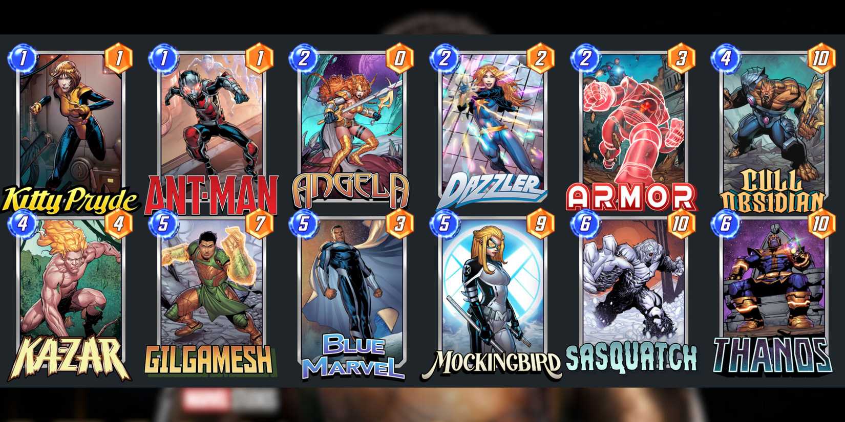 best cards for gilgamesh deck in marvel snap. 