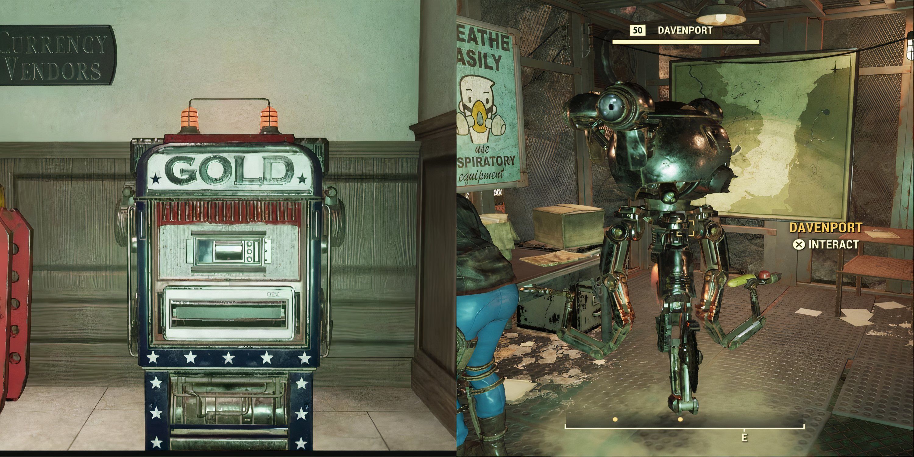 Gold Bullion Machine and Davenport in Fallout 76