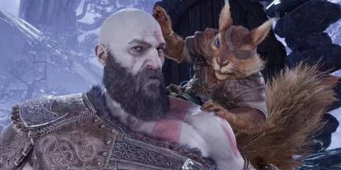 God of War Ragnarok Sequel Should Have its Own Ratatoskr - Kratos and the squirrel
