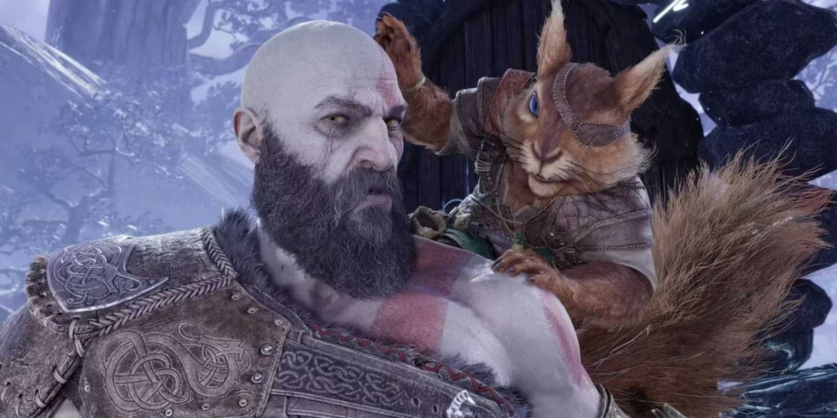 God of War Ragnarok Sequel Should Have its Own Ratatoskr - Kratos and the squirrel