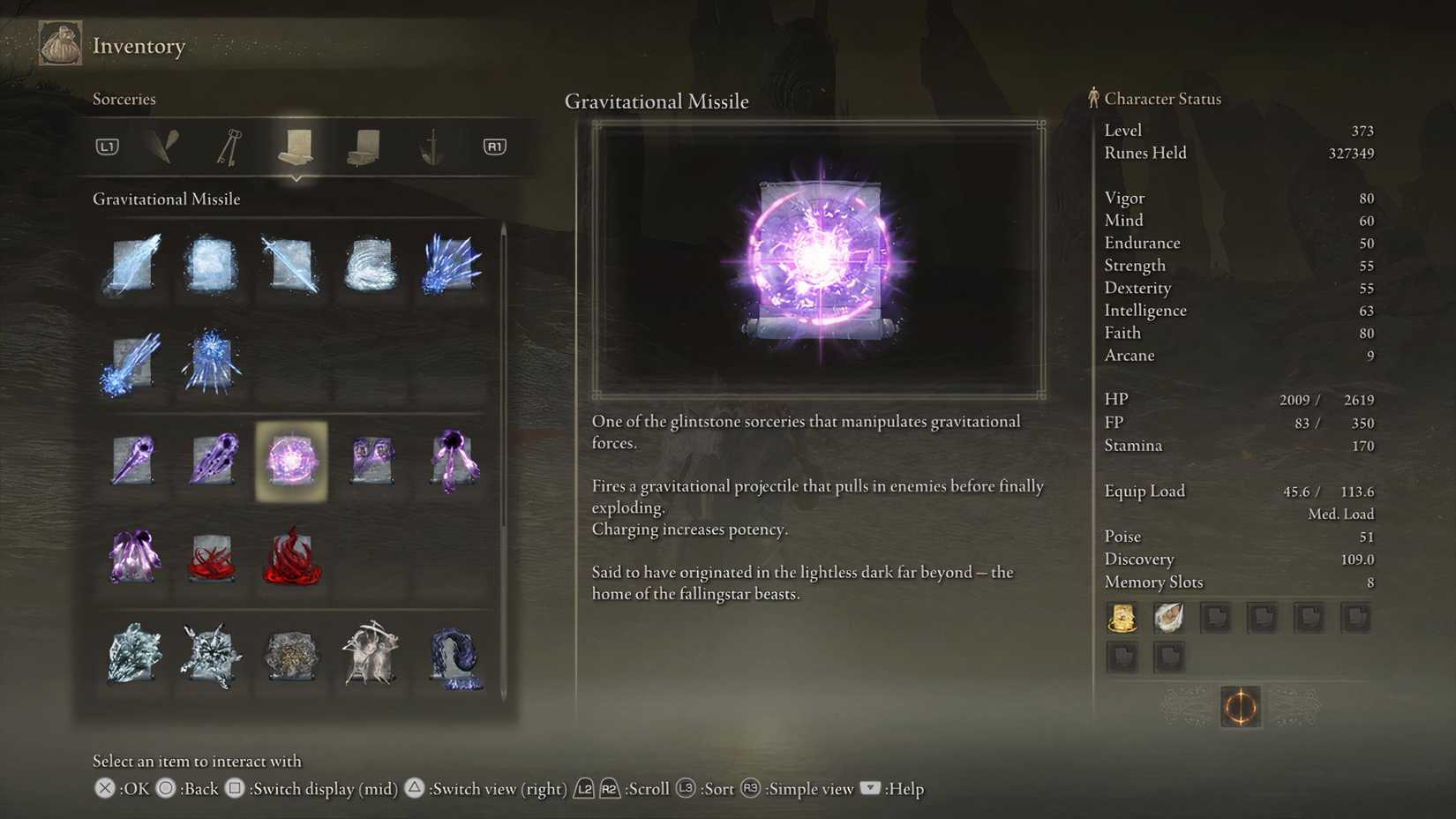 Gravitational Missile Information in Shadow of the Erdtree