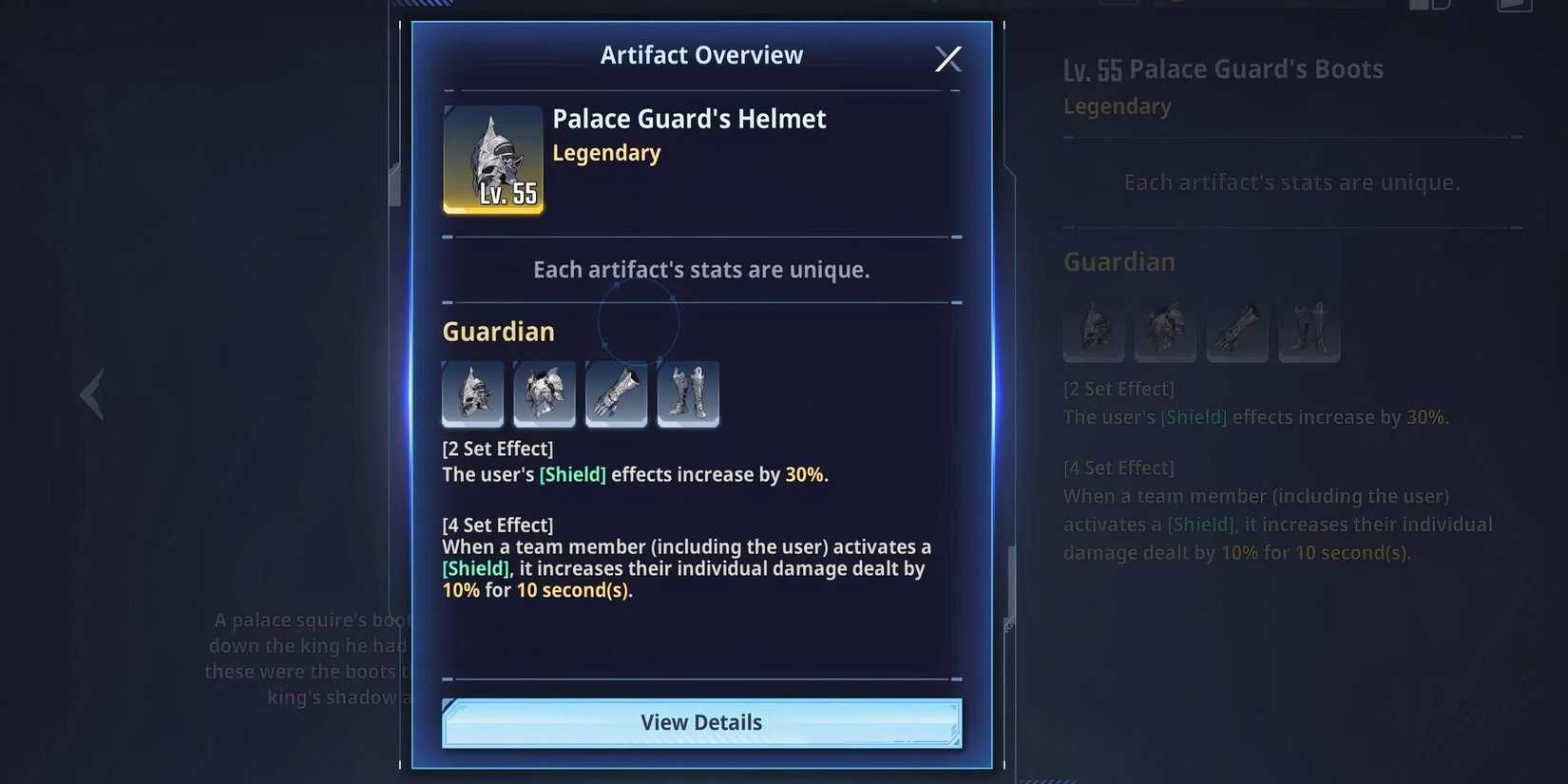 Guardian artifact set description