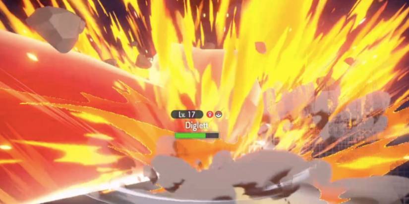 Diglett being hit by Hammer Arm