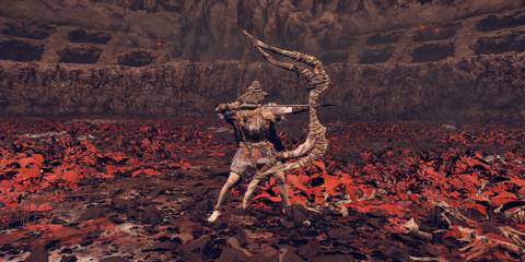Igon drawing his greatbow in Elden Ring: Shadow of the Erdtree.