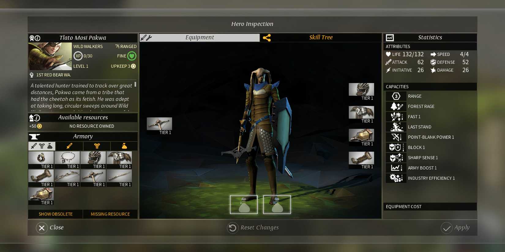 Hero stats in Endless Legend