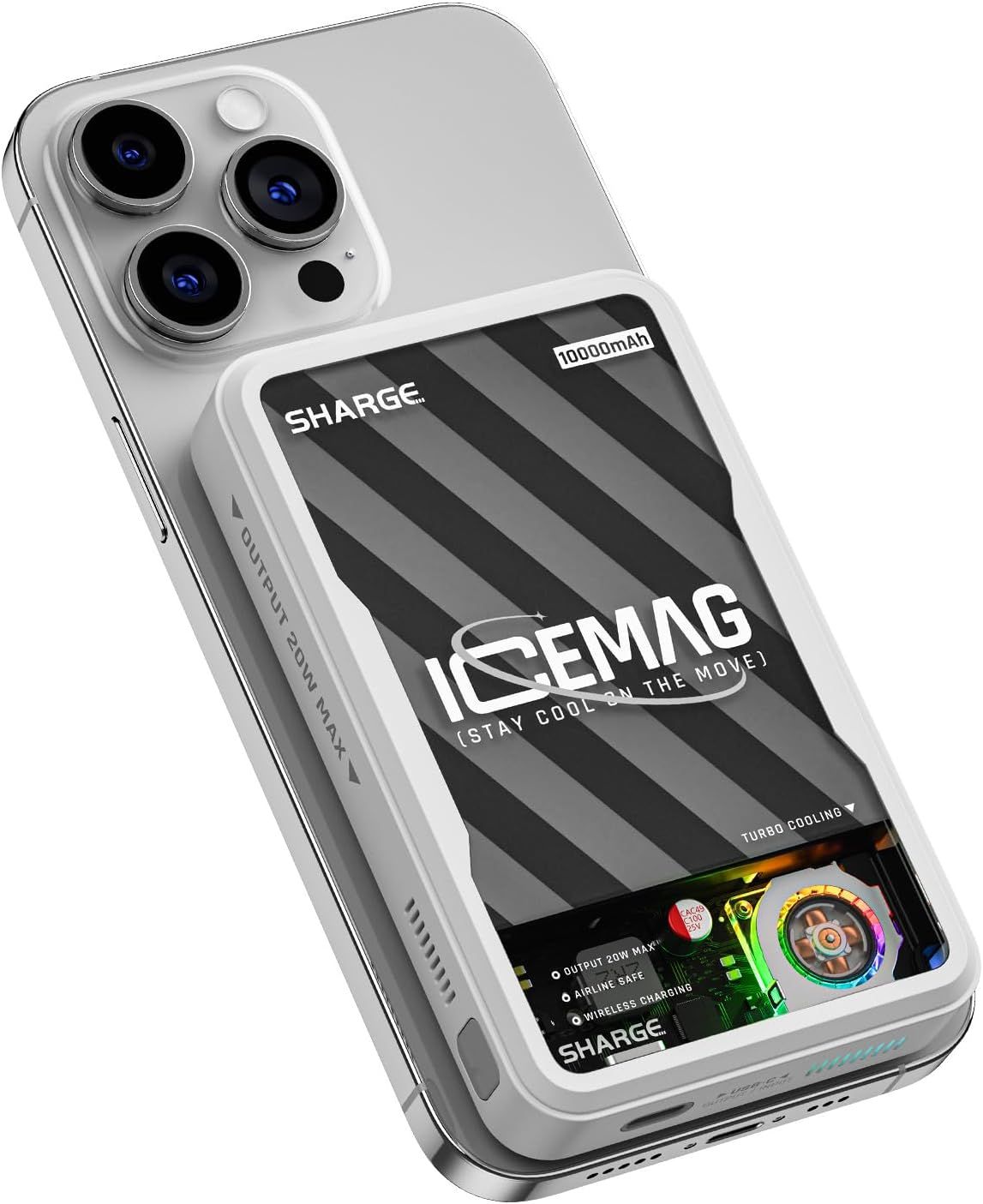 ICEMAG Magnetic Power Bank 10000mAh Battery Pack with Active Cooling