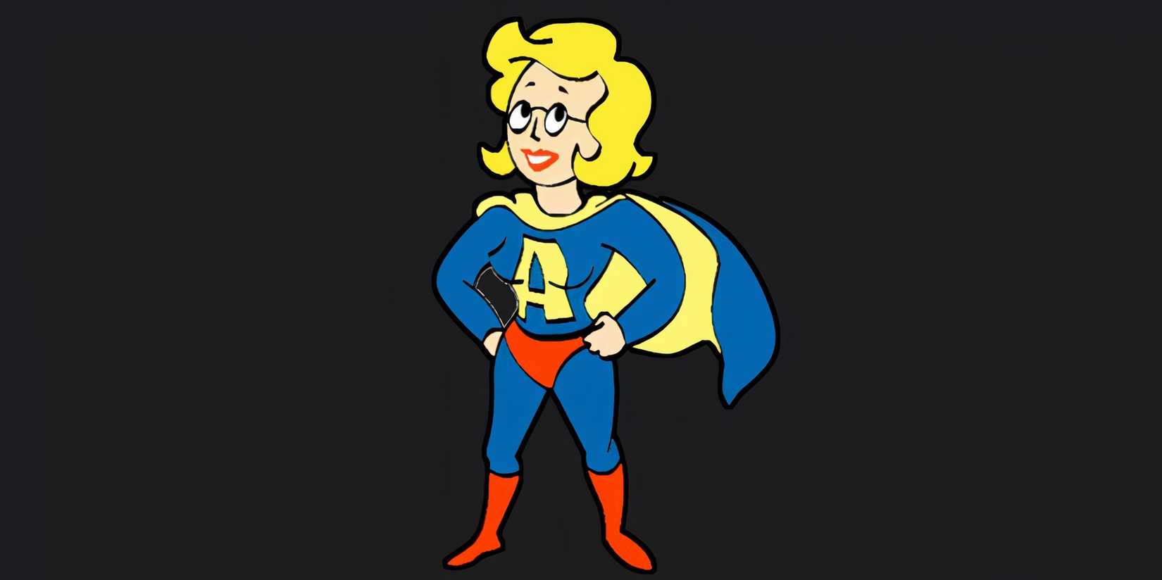 Vault Girl stands in a Supergirl costume