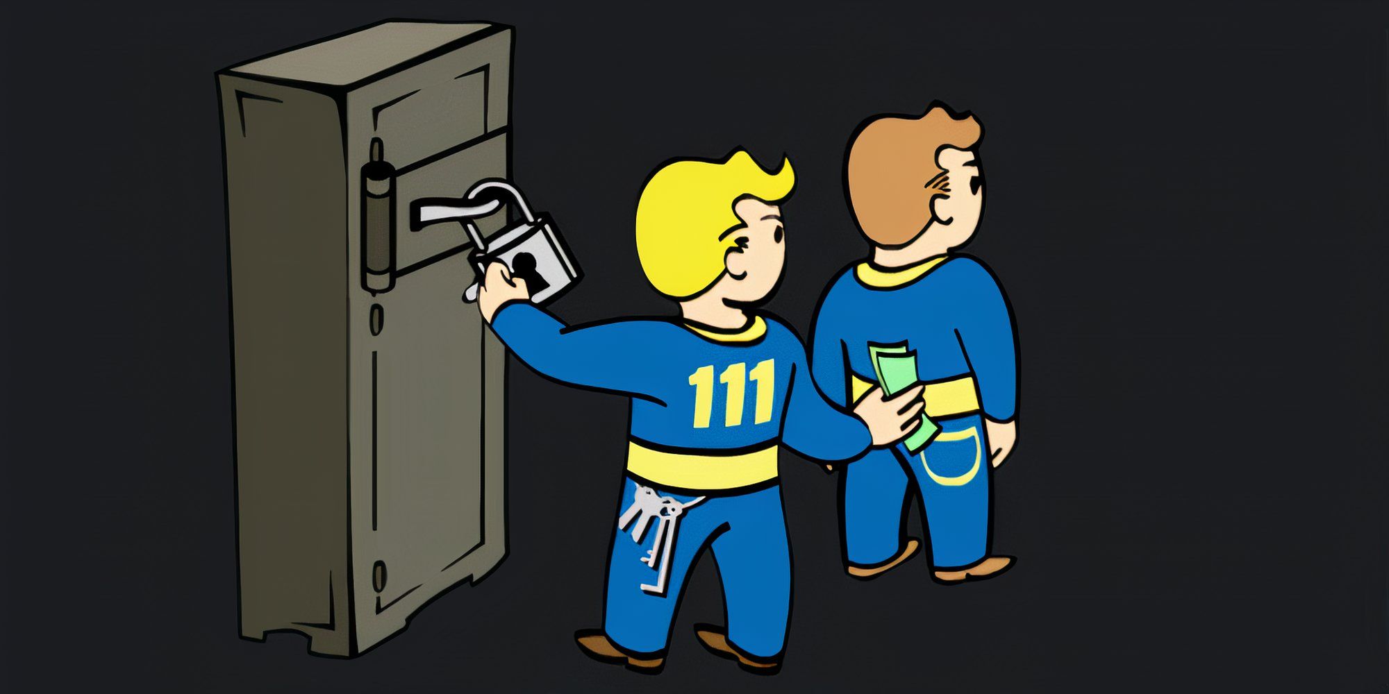 Vault Boy takes money from another person's back pocket
