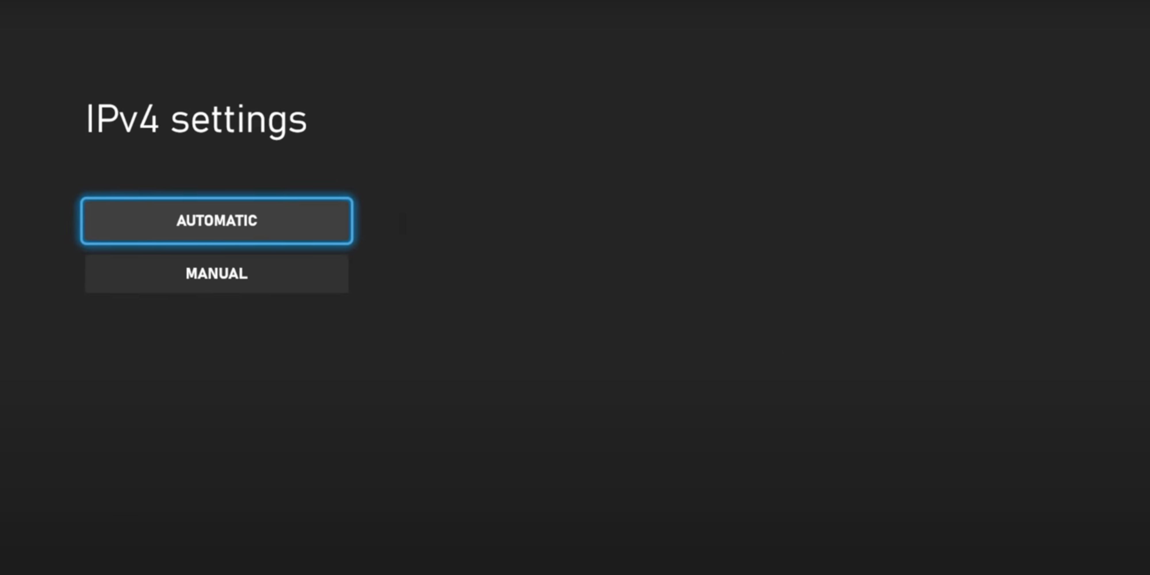 ipv4 settings on xbox console.
