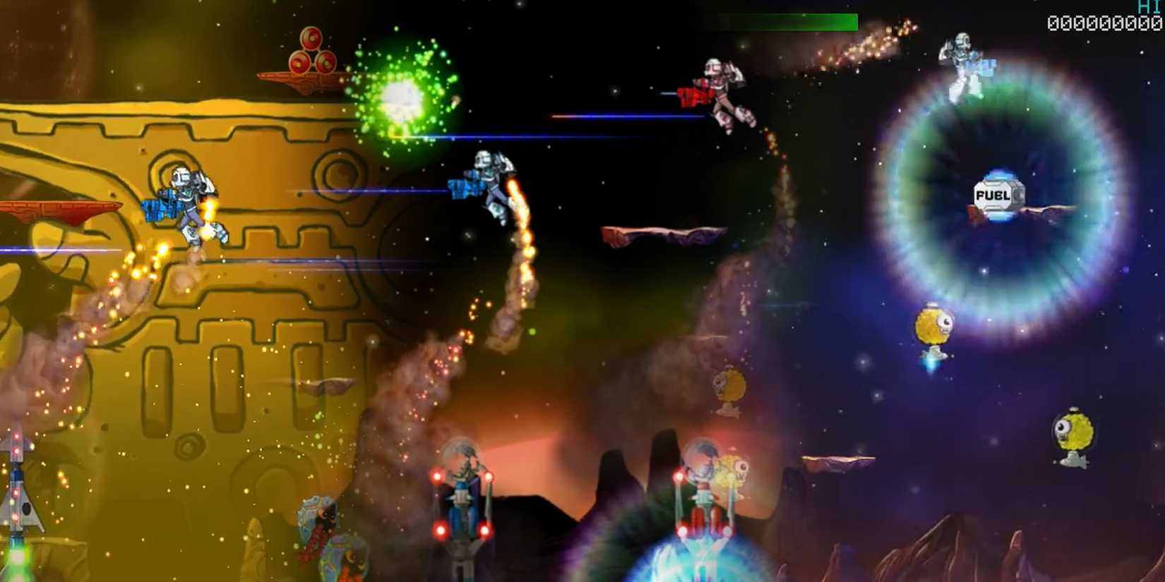 Jetpac Refuelled rare replay version competitive multiplayer arcade shoot em up