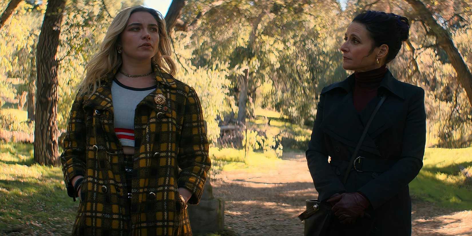 Julia Louis-Dreyfus and Florence Pugh in Black Widow