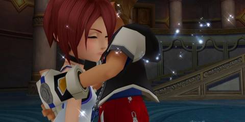 Kairi turns Sora back into a human in Kingdom Hearts