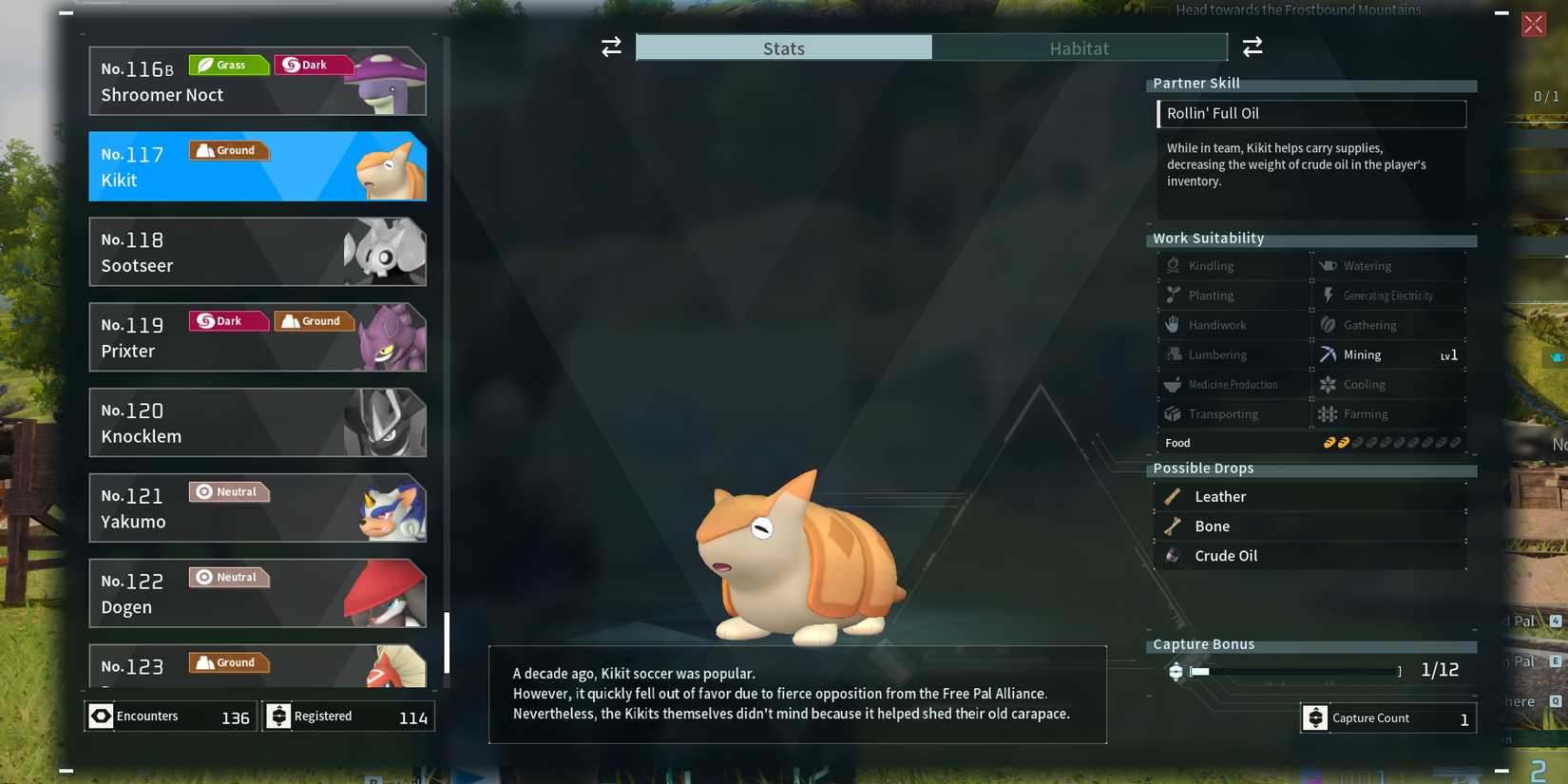 Kikit in Palworld paldeck