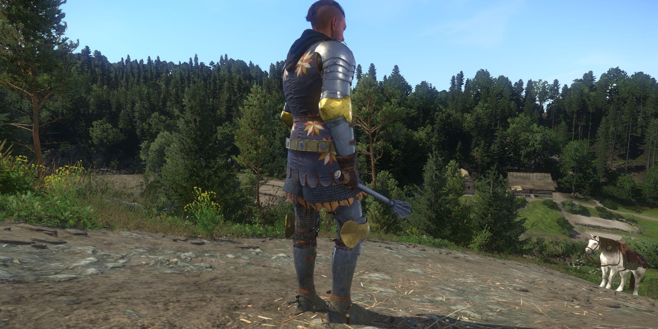 Kingdom Come  Deliverance Best Blunt Weapons, Henry in armor holding a mace