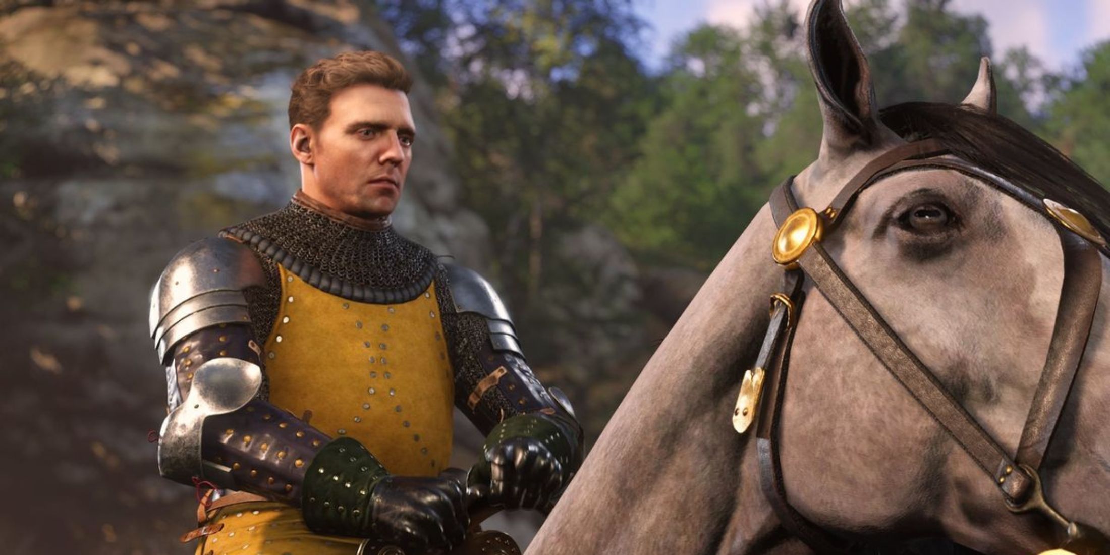 A character riding a horse in Kingdom Come Deliverance 2