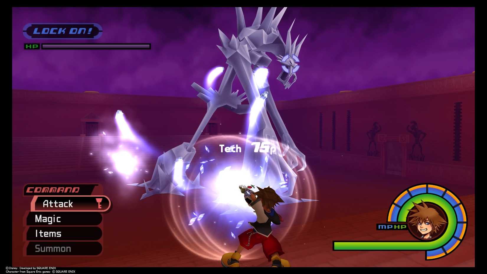 kingdom hearts final mix - blocking and sending projectiles back at Ice Titan