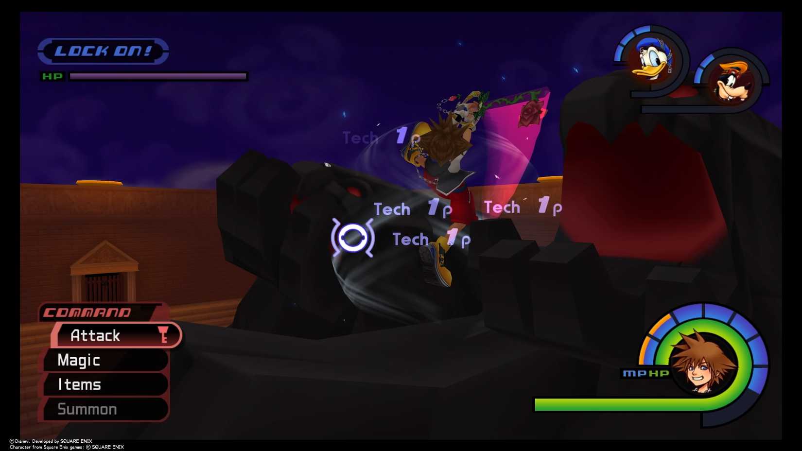 kingdom hearts final mix - earning lots of EXP for hitting Rock Titan