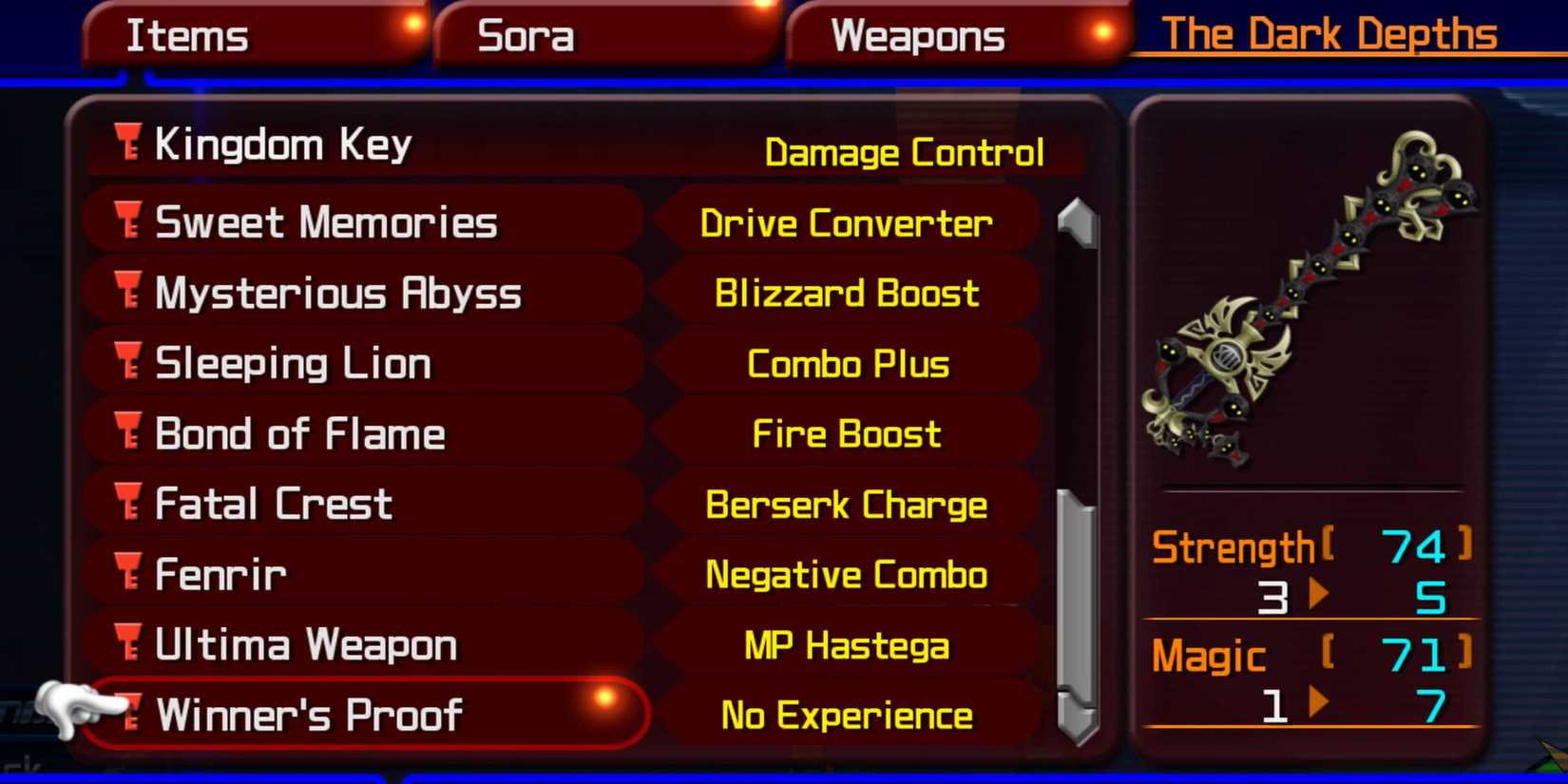 The Winner's Proof in Kingdom Hearts 2