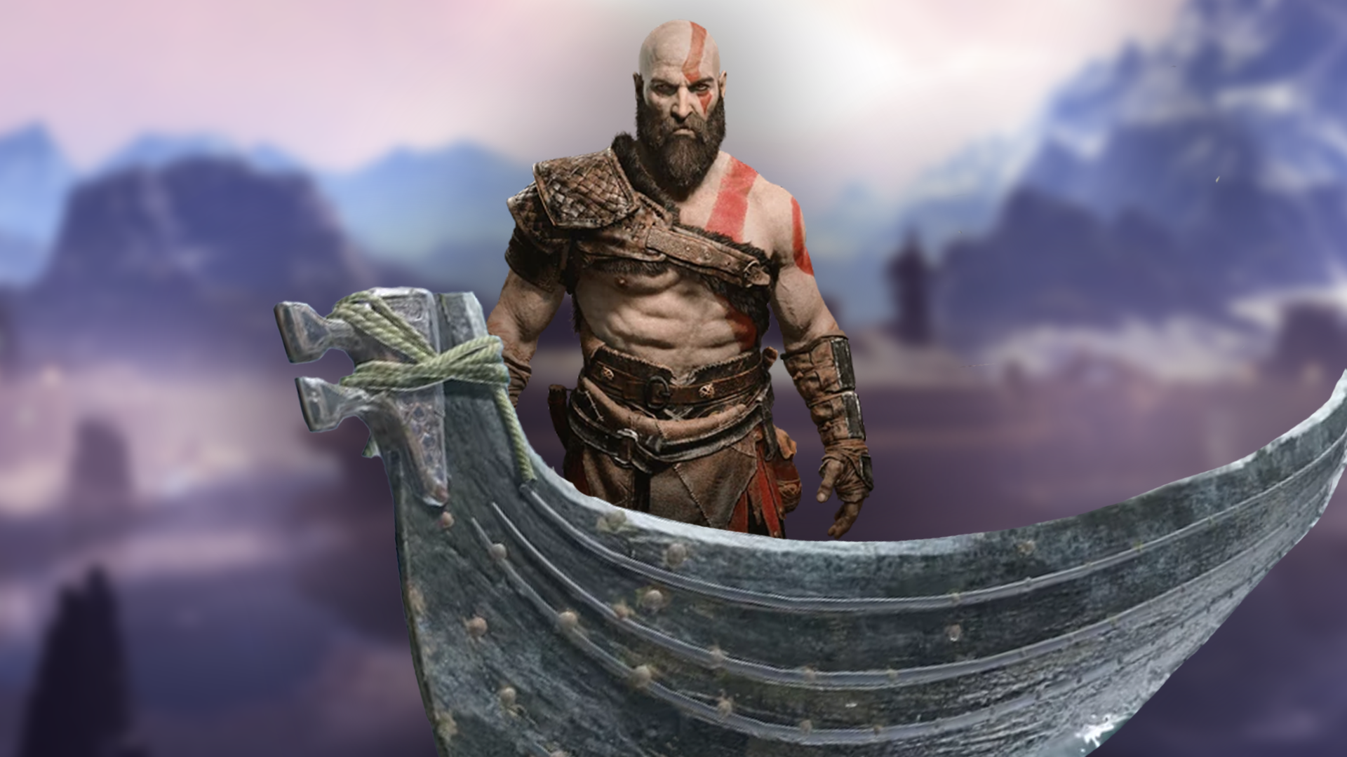 Kratos on a Boat God of War